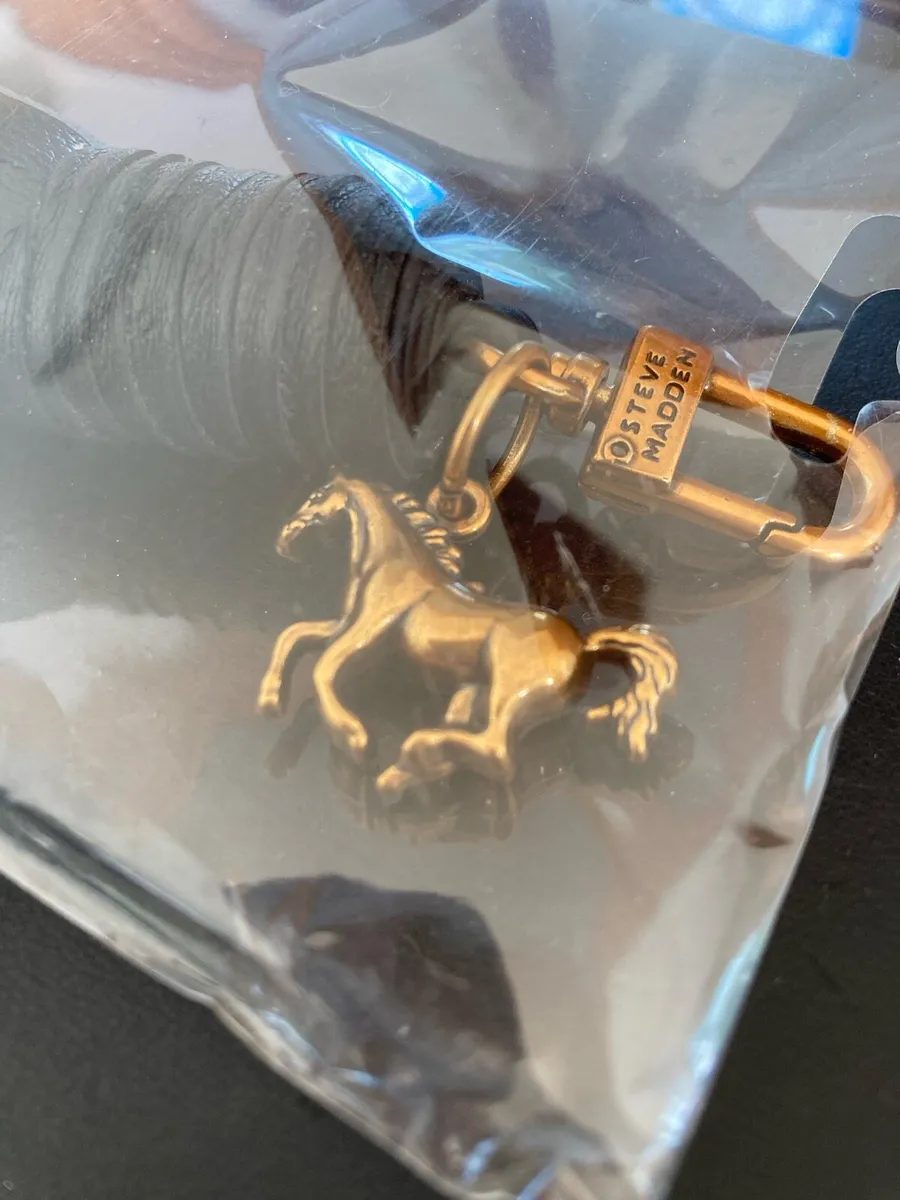 Black Steve Madden handbag horse charm - Image 4