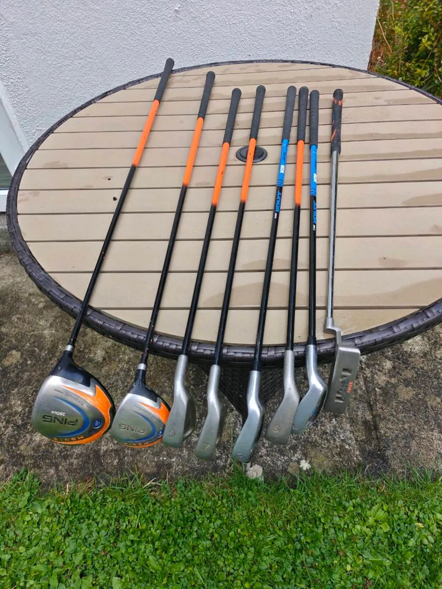 Ping Kids golf clubs, trolley & shoes - Image 2