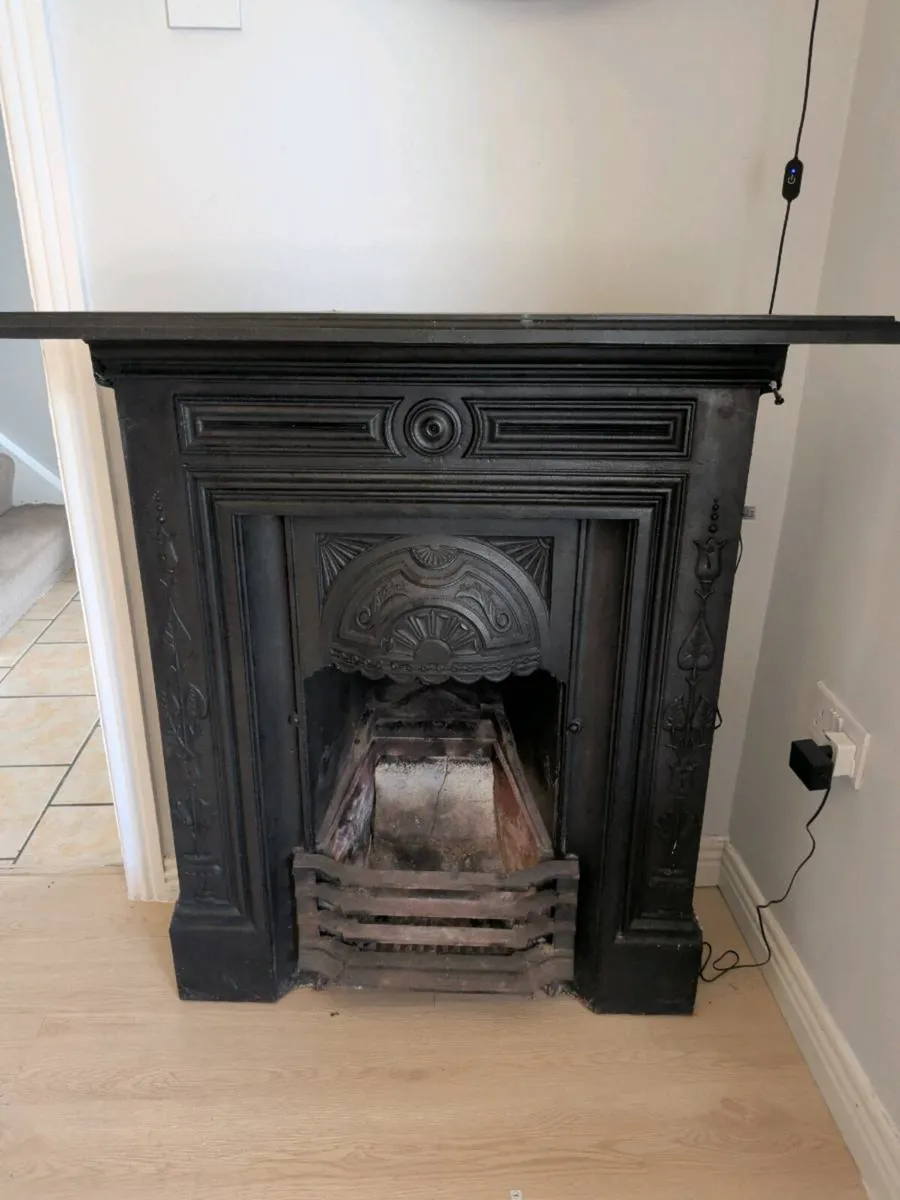 Antique 14 inches cast iron fireplace - Image 1
