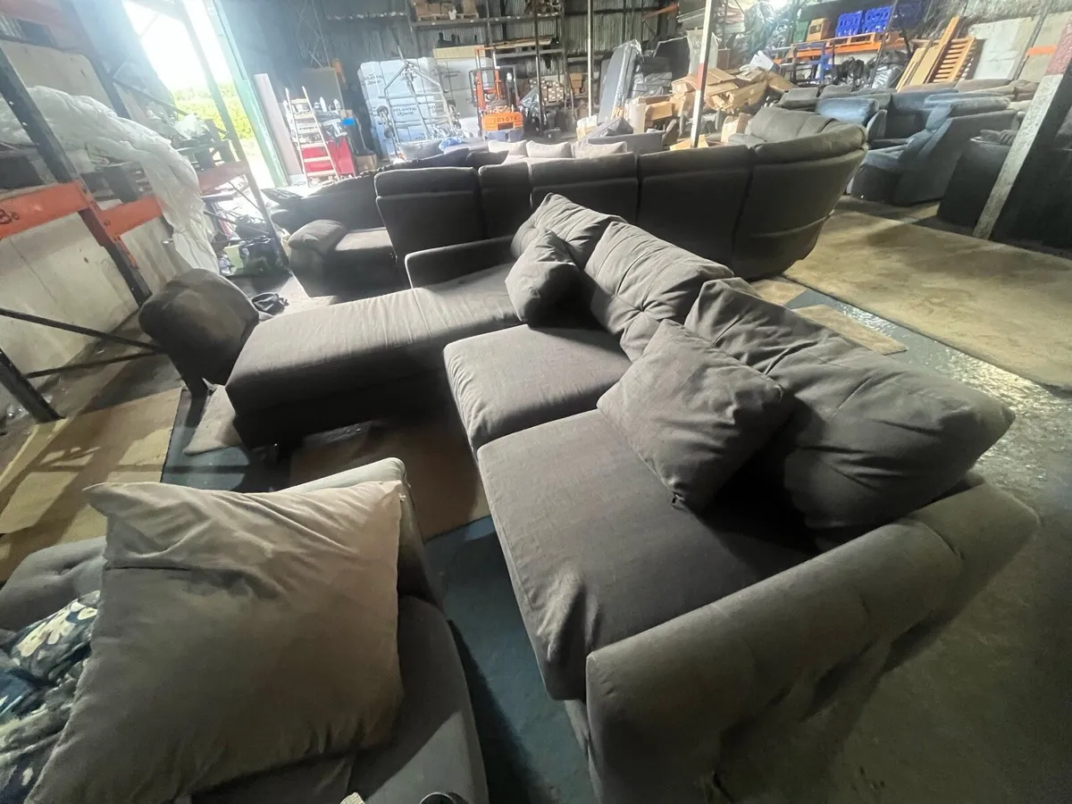 Grey corner sofa L shaped couch - Image 3