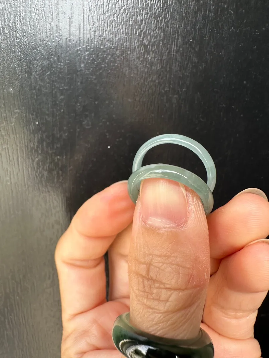 Set of 2 Guatemala Jadeite Jade Rings (18.5mm) - Image 2