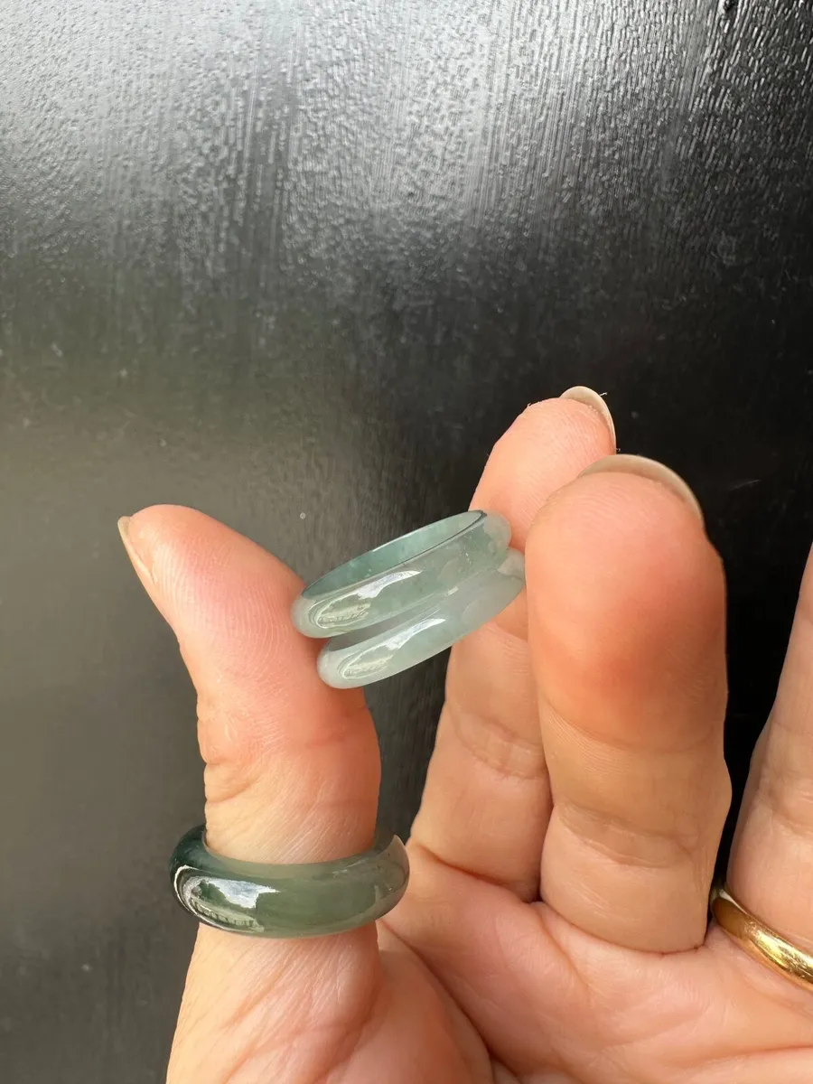 Set of 2 Guatemala Jadeite Jade Rings (18.5mm) - Image 3