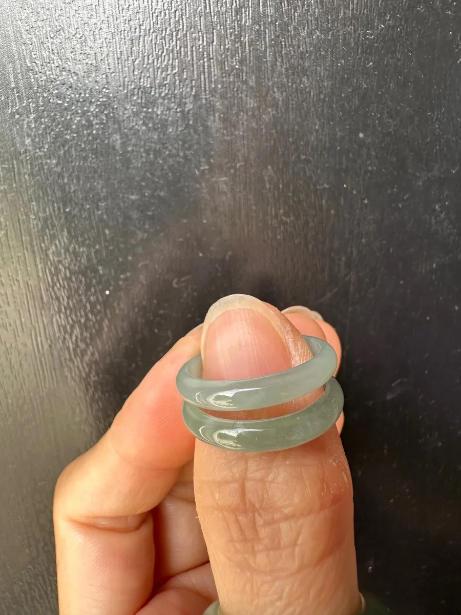 Set of 2 Guatemala Jadeite Jade Rings (18.5mm) - Image 4