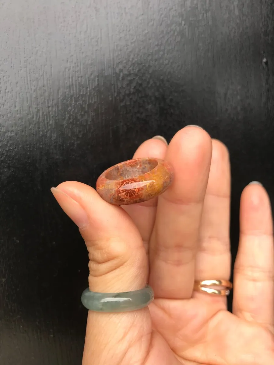 Natural Fossil Coral Ring 17.2mm - Image 1
