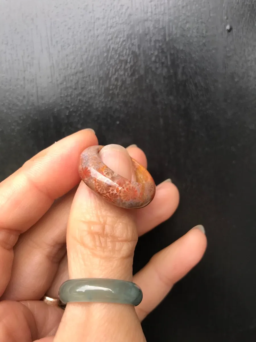 Natural Fossil Coral Ring 17.2mm - Image 3