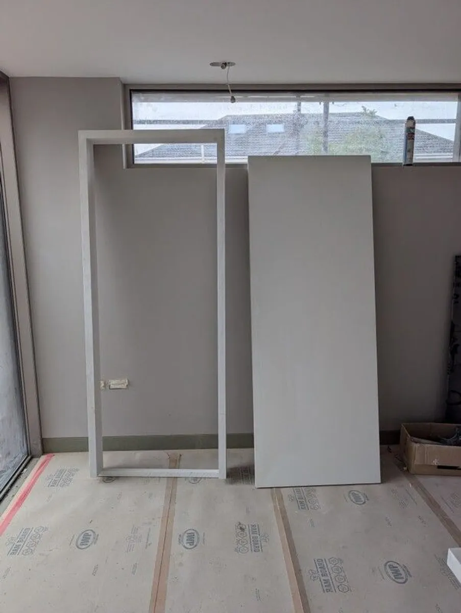 2x High-Spec Primed Doors (2.16m Tall) & Tulipwood Frames - Image 1