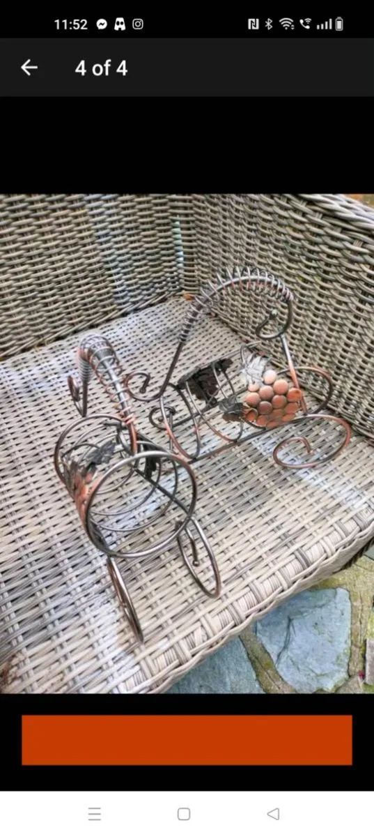 Matching steel wine holders never used with Grape - Image 3