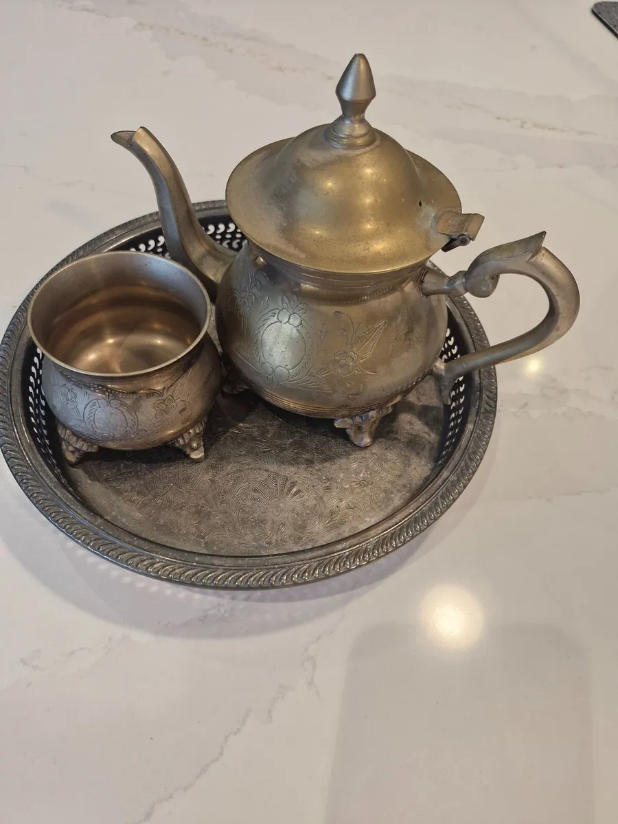 Vintage Moroccan Style EPNS Tea Set - Image 1