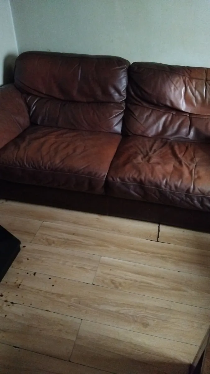 Couch .brown and tan..in good condition. - Image 1