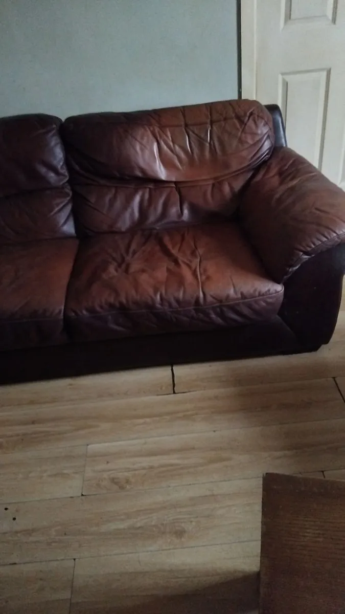 Couch .brown and tan..in good condition. - Image 2