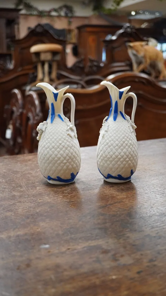 Pair of Victorian Parian Ware Ewers - Image 1