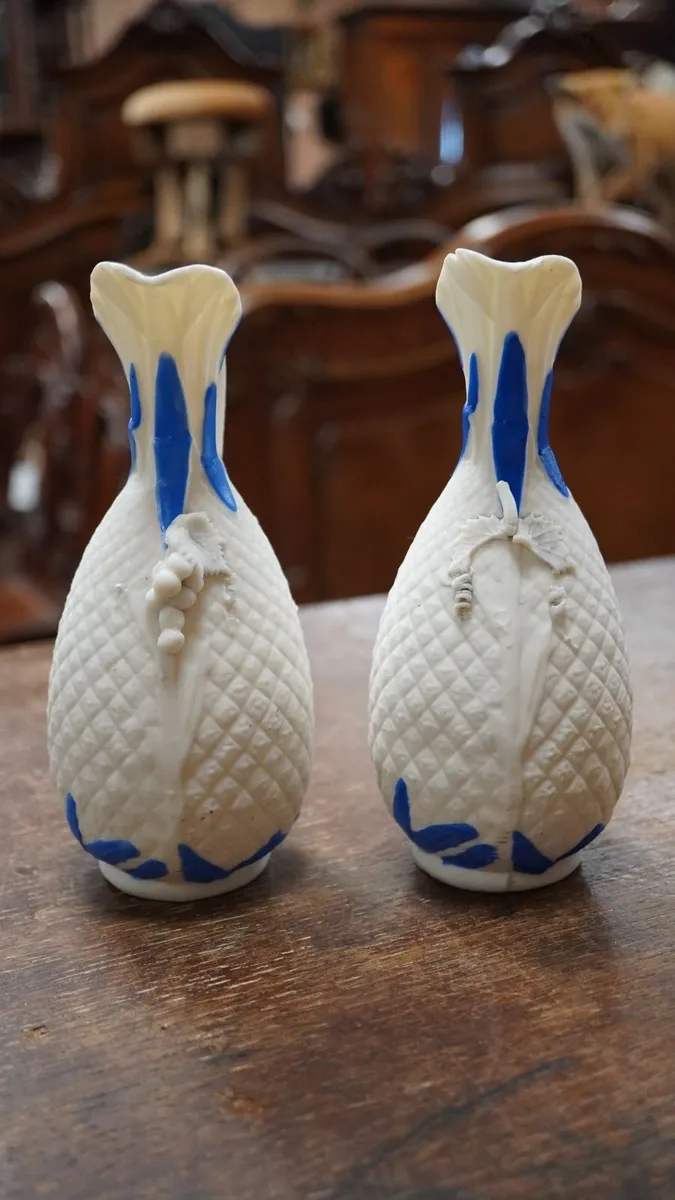 Pair of Victorian Parian Ware Ewers - Image 2