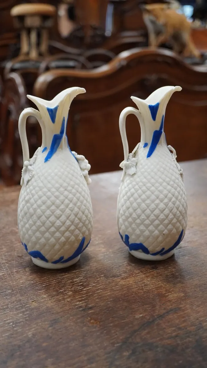Pair of Victorian Parian Ware Ewers - Image 3