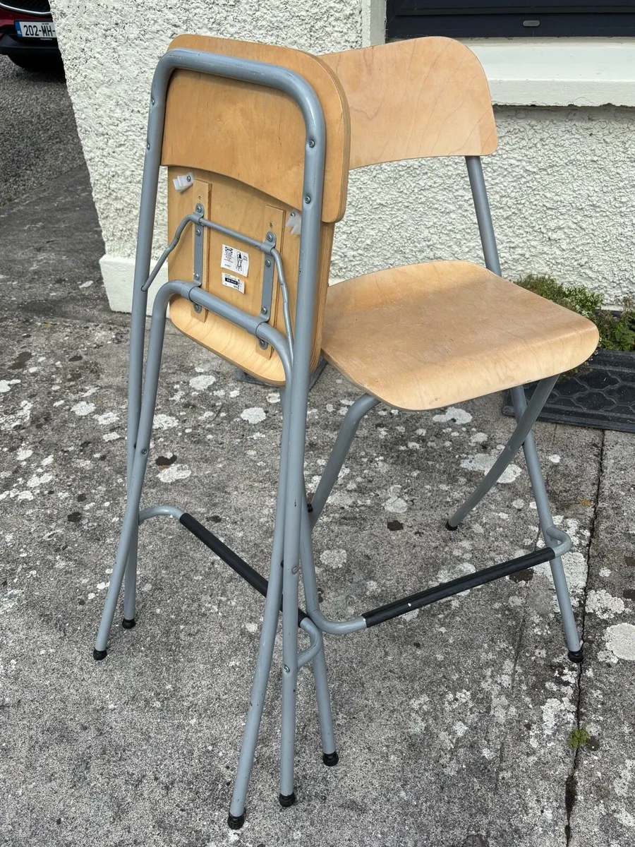 2 IKEA STURDY FOLDING BARSTOOLS - Image 2