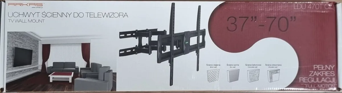 Tv Wall Mount Bracket  Swivel Full Motion 37-70'' - Image 1