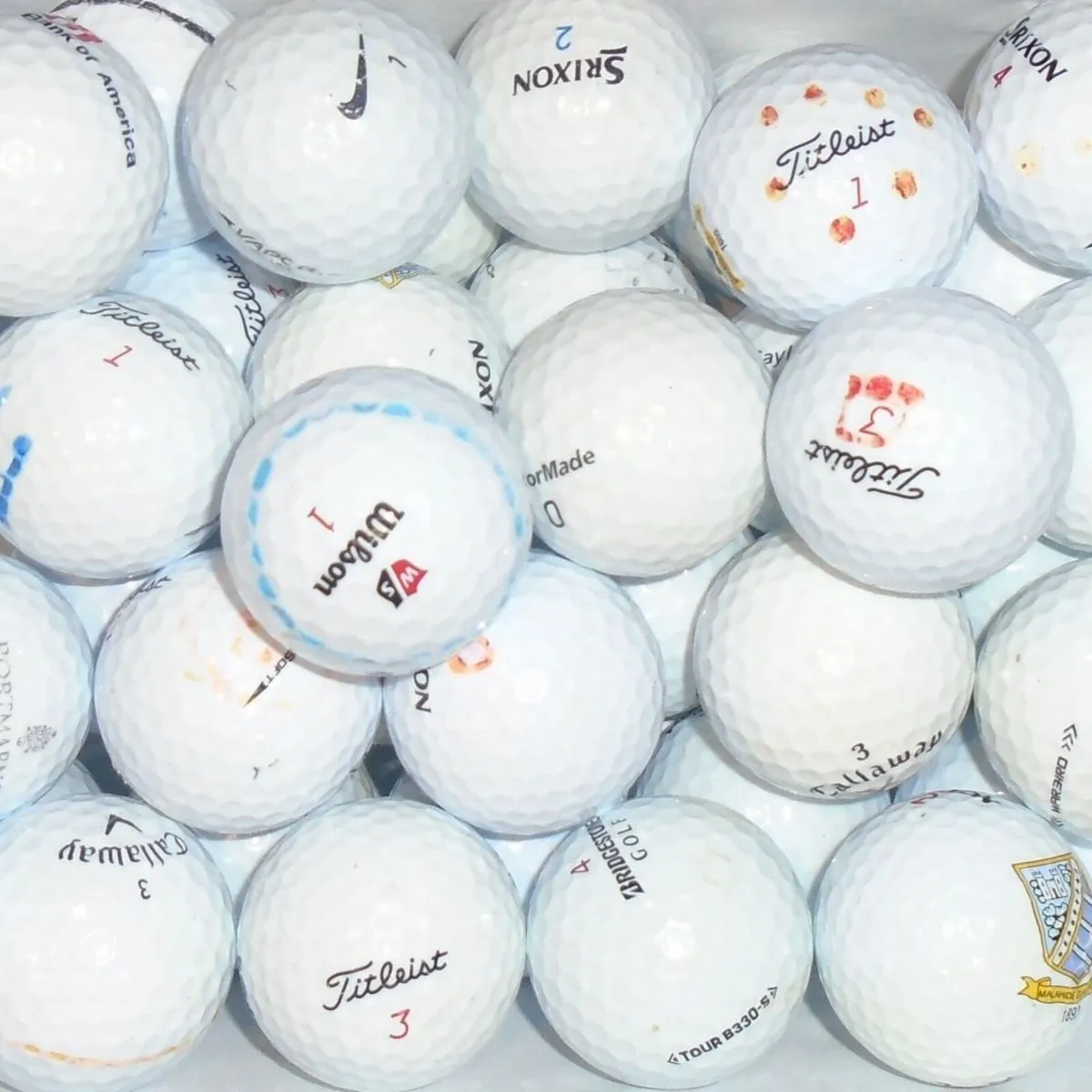 Branded Mix of White Lake Balls - B-Grade - 38