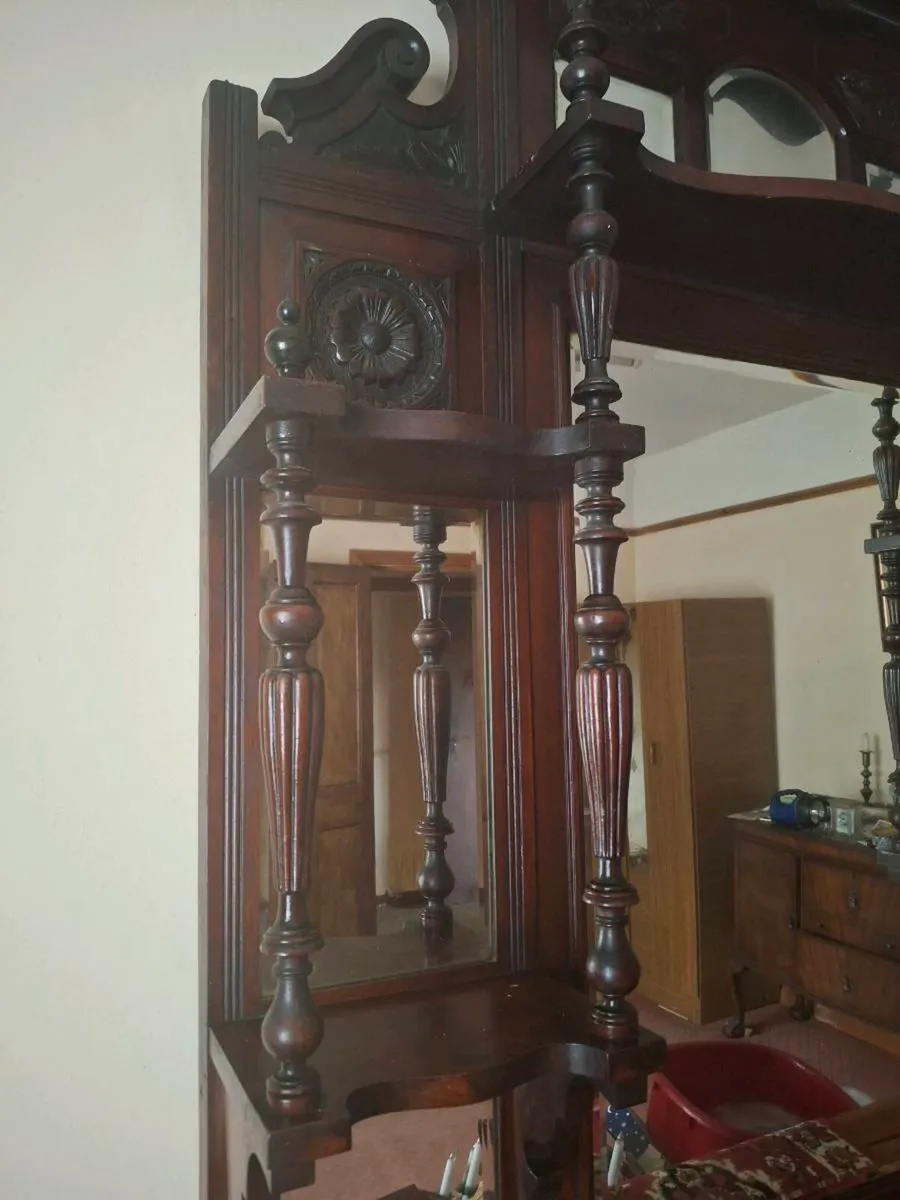 Victorian antique over mantel - Image 4