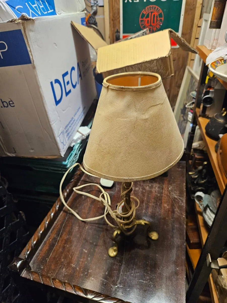 Vintage Brass Lamp from Train or Ship - Image 2