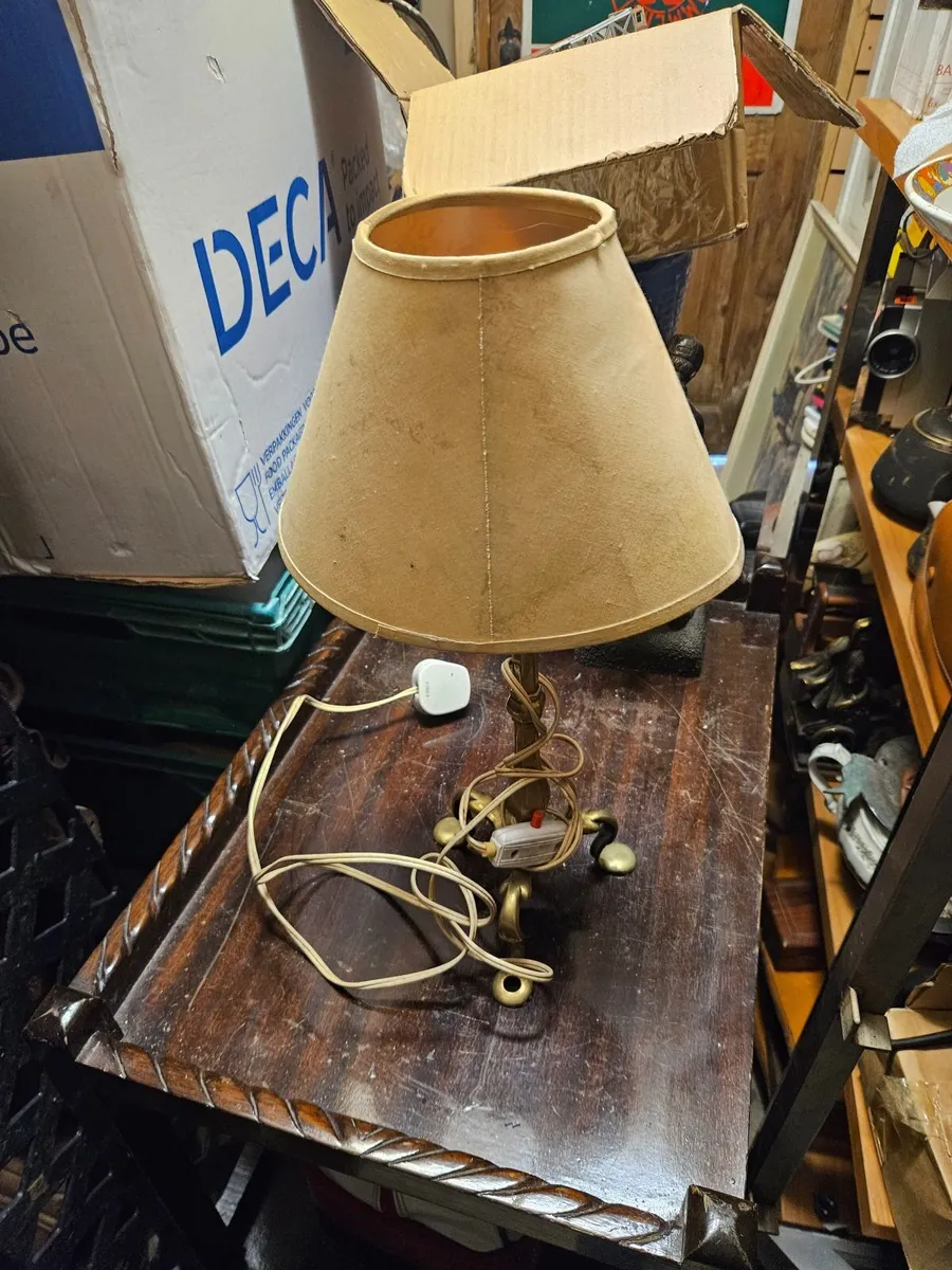 Vintage Brass Lamp from Train or Ship - Image 1