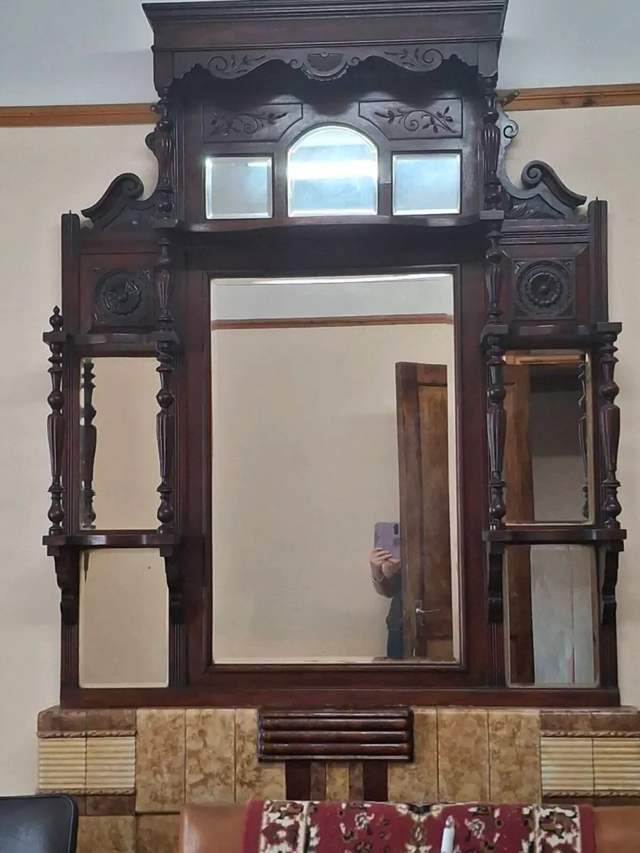Victorian antique over mantel - Image 1
