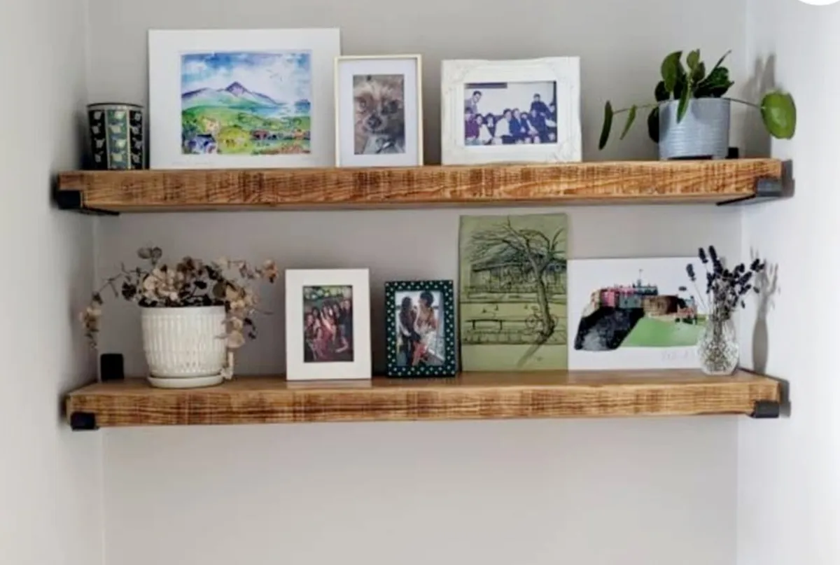 Solid Wood Floating Shelves | Rustic Wall Shelf - Image 3