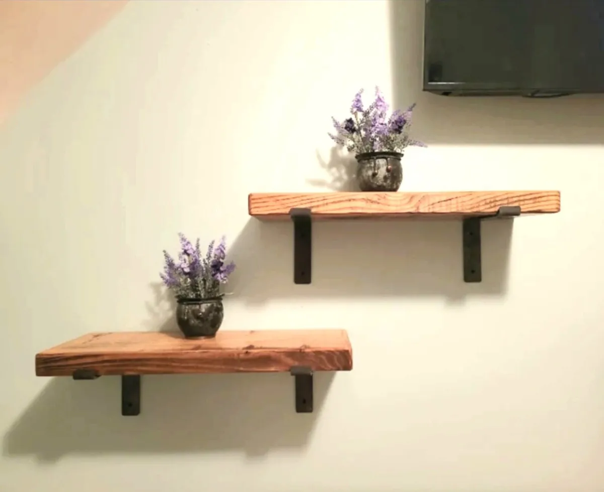 Solid Wood Floating Shelves | Rustic Wall Shelf - Image 4