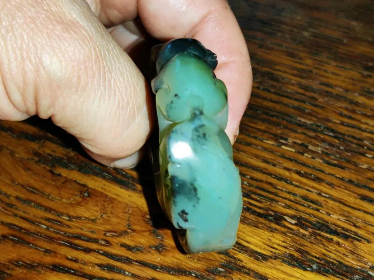 RARE, HUGE REAL JADE, Horse & Jockey Lucky Mantra - Image 3