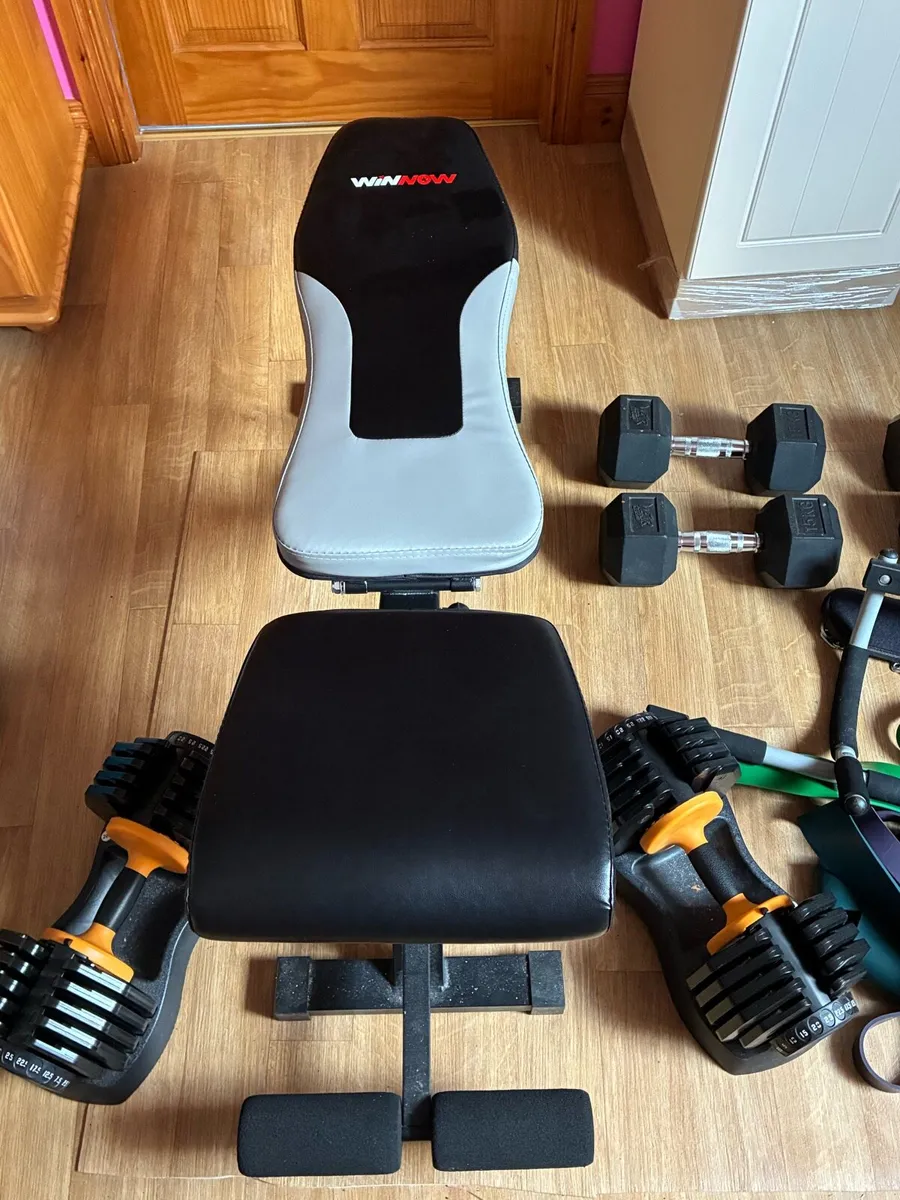 DUMBBELLS AND ADJUSTABLE BENCH - Image 1