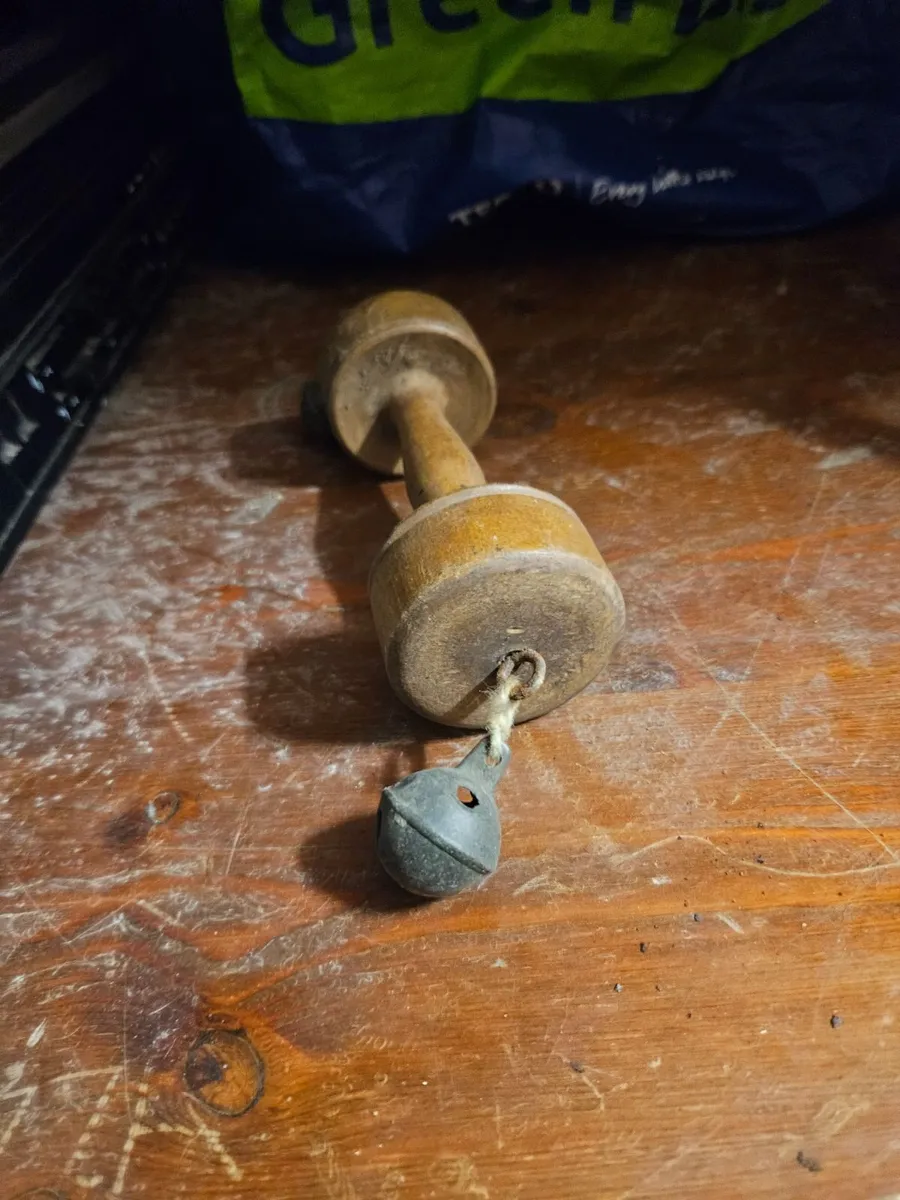 Vintage Antique Childs Wooden Rattle - Image 1