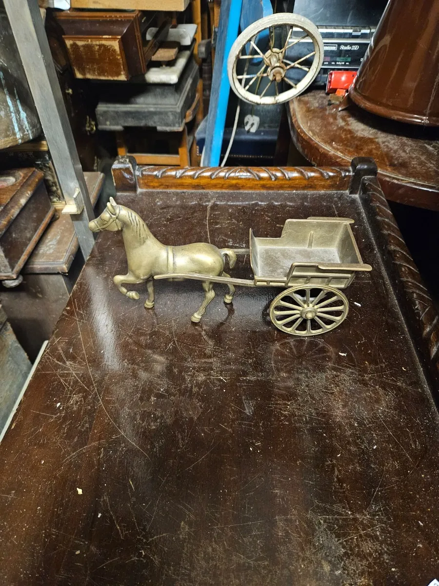 Vintage Brass Pony and Trap - Image 1