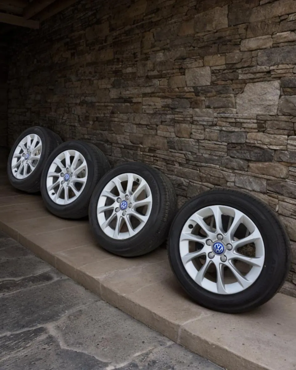 16" 5x112 Alloys Good Tyres , VW Golf, Caddy, etc - Image 1