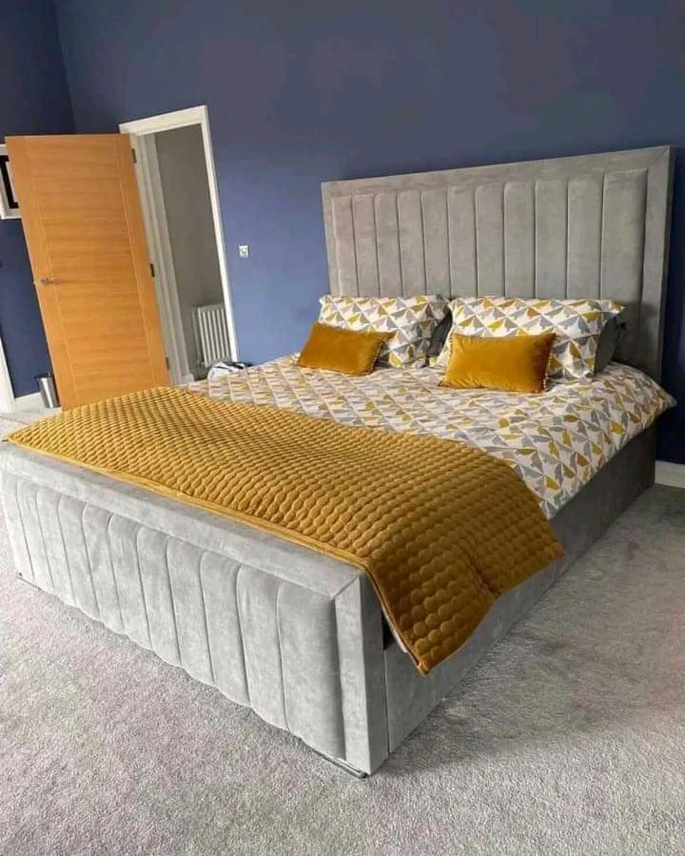 New Double & King Size Bed Frame With Mattress Opt - Image 1