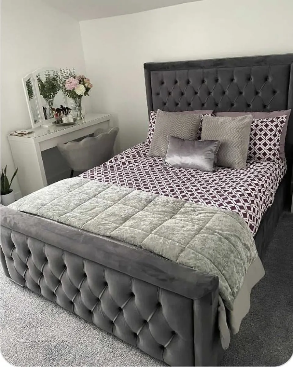 New Double & King Size Bed Frame With Mattress Opt - Image 3