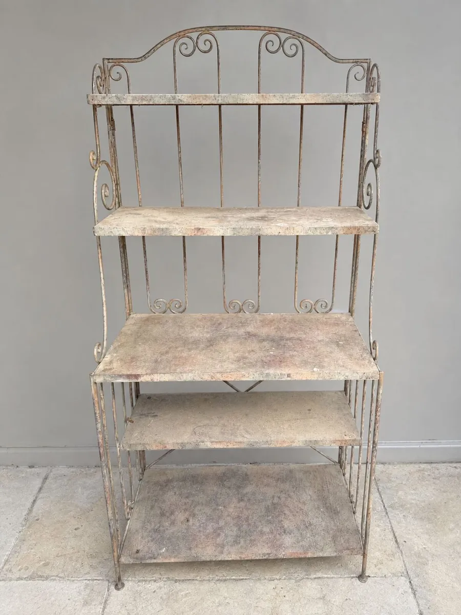 Tall Ornate Metal Baker's Rack / Display Shelving