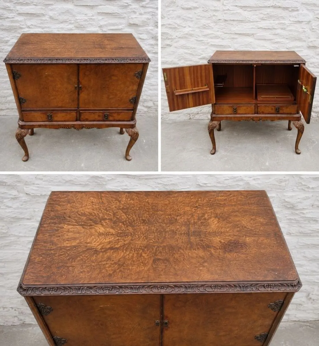 Vintage Walnut Cocktail Cabinet. - Image 2
