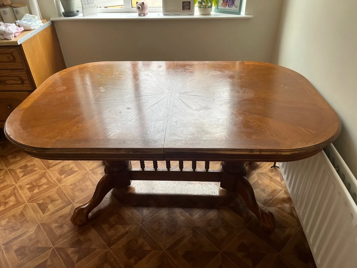 Solid Wood Dining Table + 4 Matching Chairs - Image 3