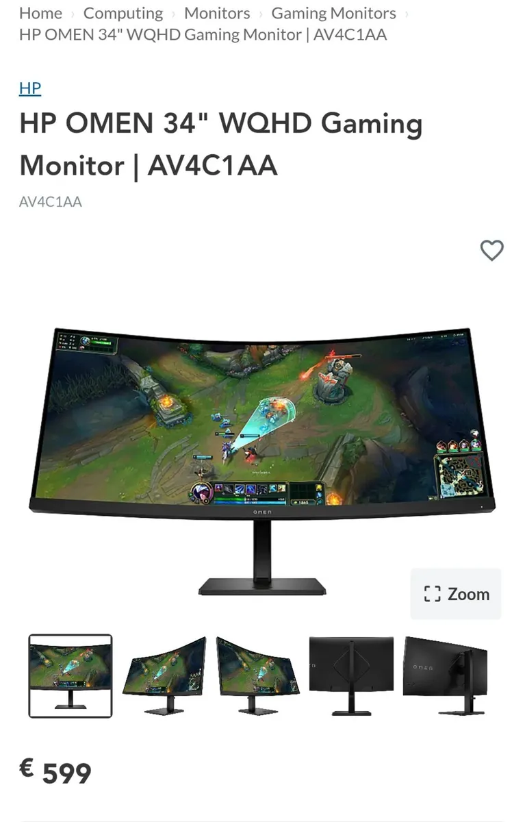 HP OMEN 34" curved monitor - Image 3