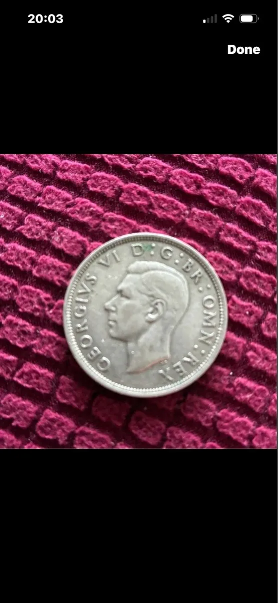 Rare 1938 Silver Half Crown - Image 2