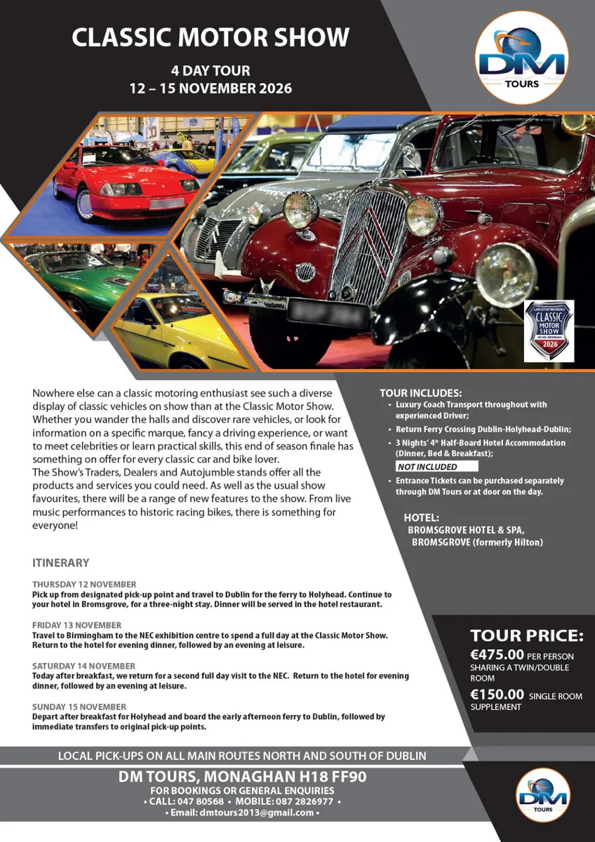 Coach Tour to the Classic Motor Show NEC - Image 2