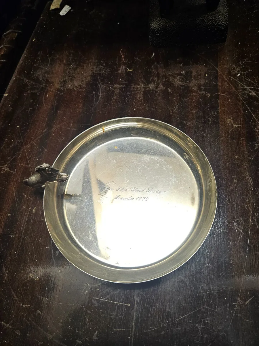 Vintage Silver Plated Dish with Horse - Image 3