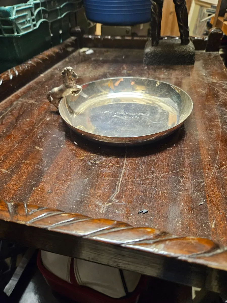 Vintage Silver Plated Dish with Horse - Image 4