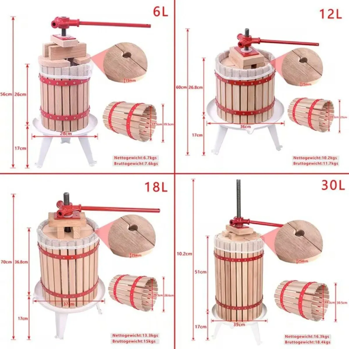 Fruit Press 12L Grape Apple Juice Extractor - Image 4