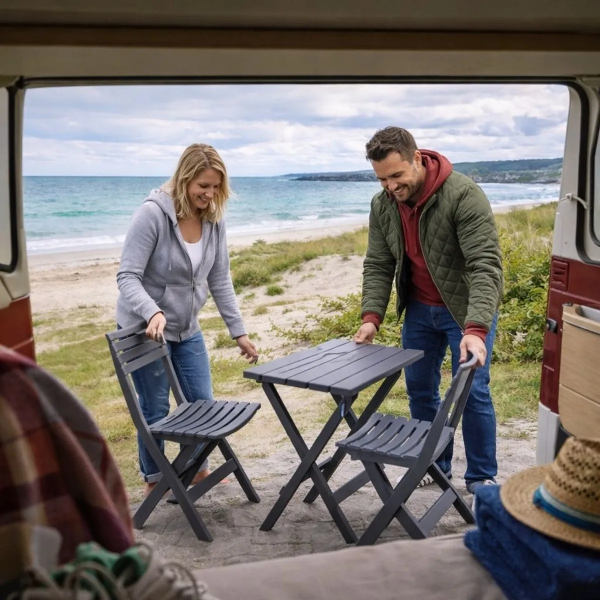 🏕️SALE  ON PORTABLE FOLDING TABLE & 2 CHAIR SETS - Image 4