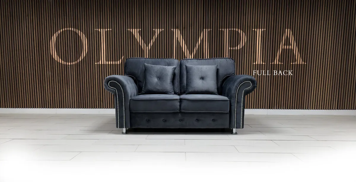 Olympia Grey & Cream Fullback Cushions Sofa - Image 3