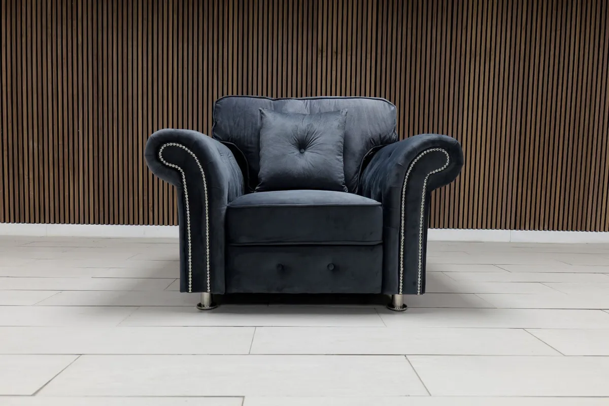 Olympia Grey & Cream Fullback Cushions Sofa - Image 4