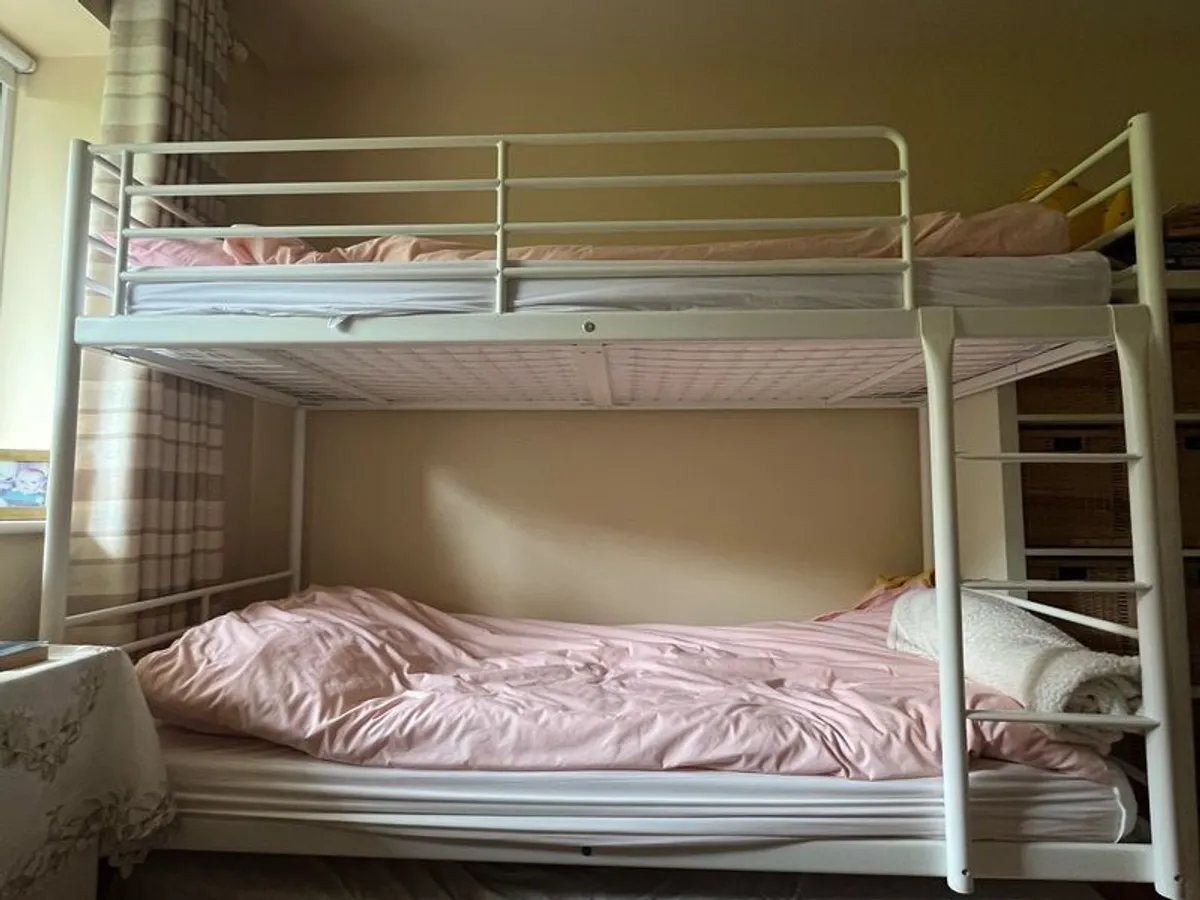 Cream steel bunk beds - Image 2