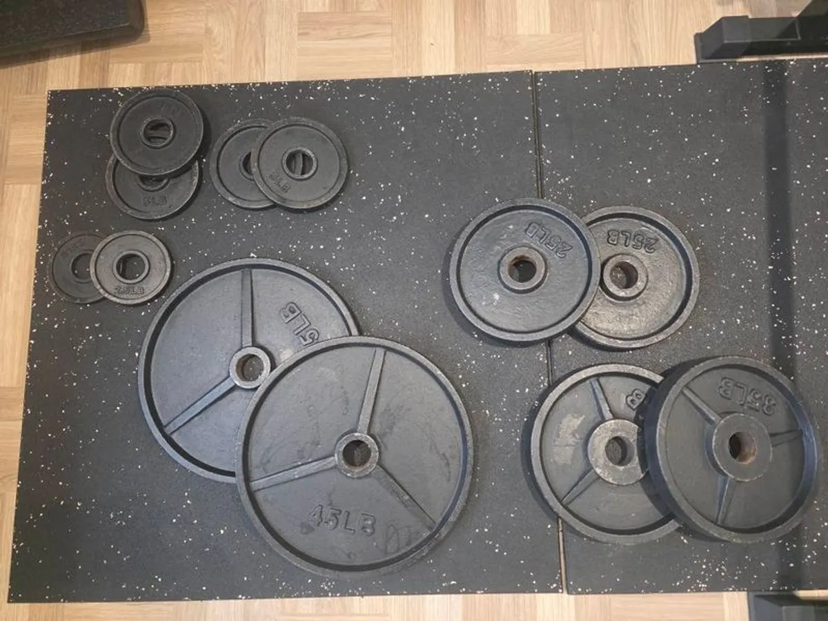 FULL SET of Iron cast Barbell plates (235lb total)