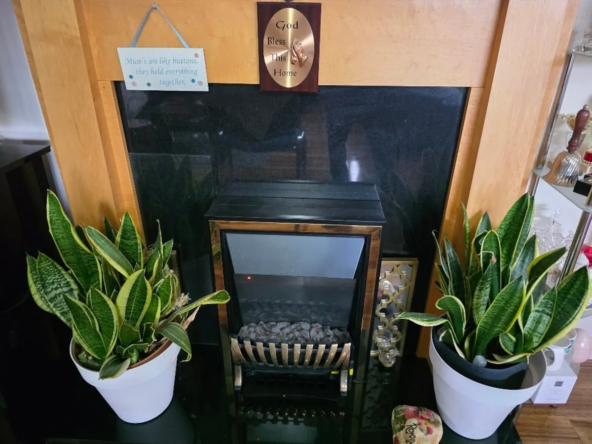 DINING TABLE , LEATHER SOFA , FIRE PLACE - Image 3