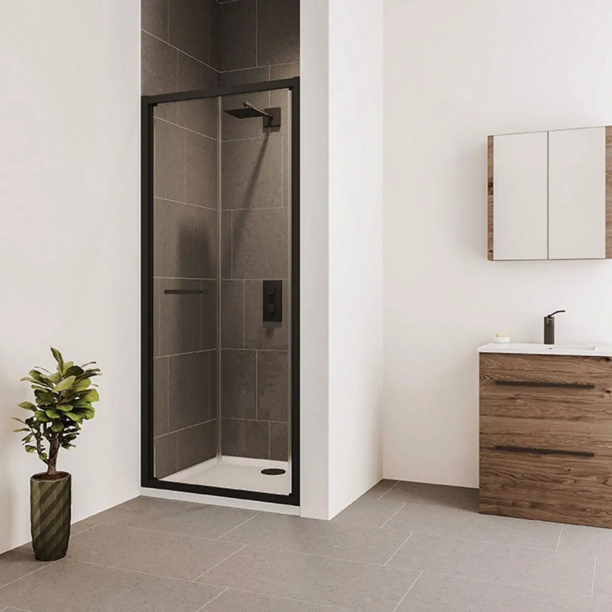 Verve Black Bifold Shower Door - Image 1
