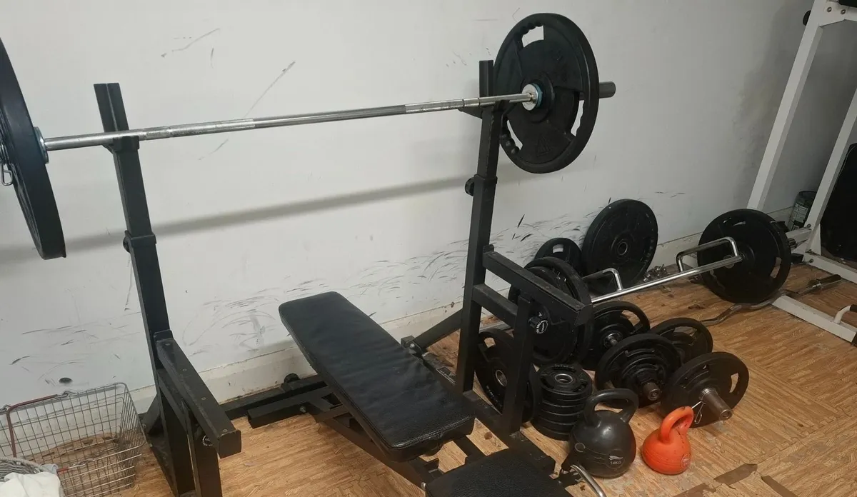 Complete Home Gym – 215kg Weights, Bars, Rack - Image 2